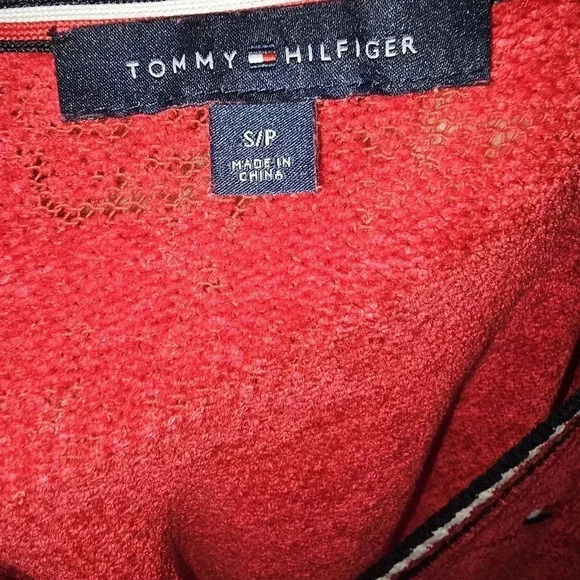 Tommy Hilfiger Chenille Varsity Style Red Sweater - Picture 6 of 7